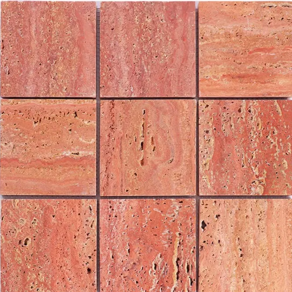 Tumbled Rosso Persiano Travertine